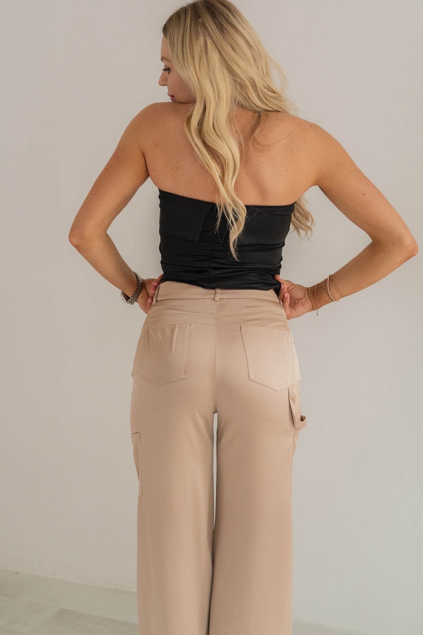 Chloe Satin Cargo Joggers