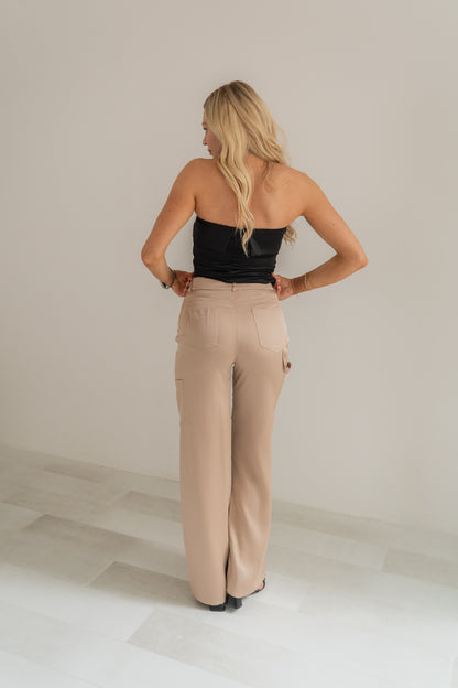 Chloe Satin Cargo Joggers