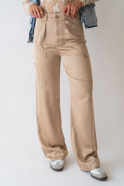 Chloe Satin Cargo Joggers