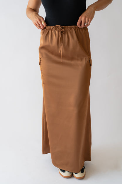 Onto The Next Satin Drawstring Maxi